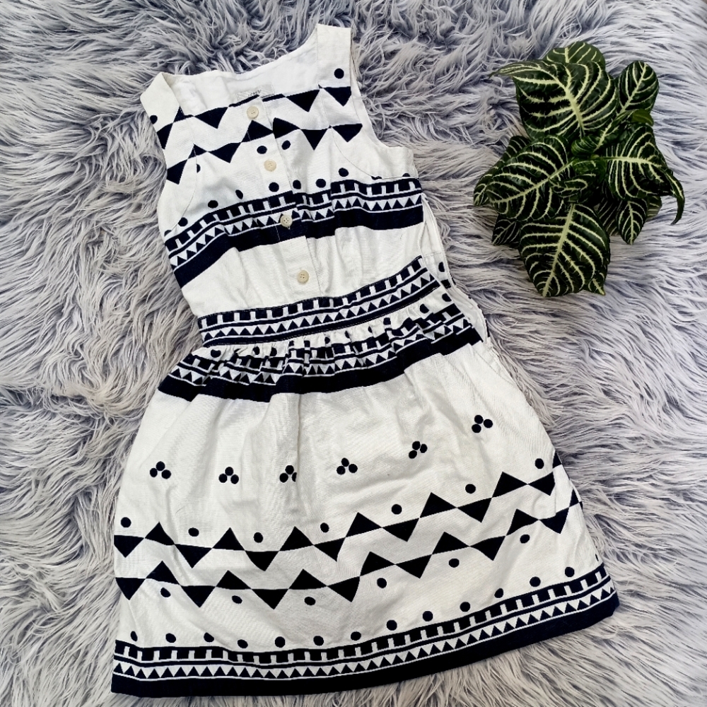 J. Crew Navy & White Sleeveless Summer Dress Size 00